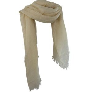 Italian Silk Linen Scarf Italca Ivory Sheer